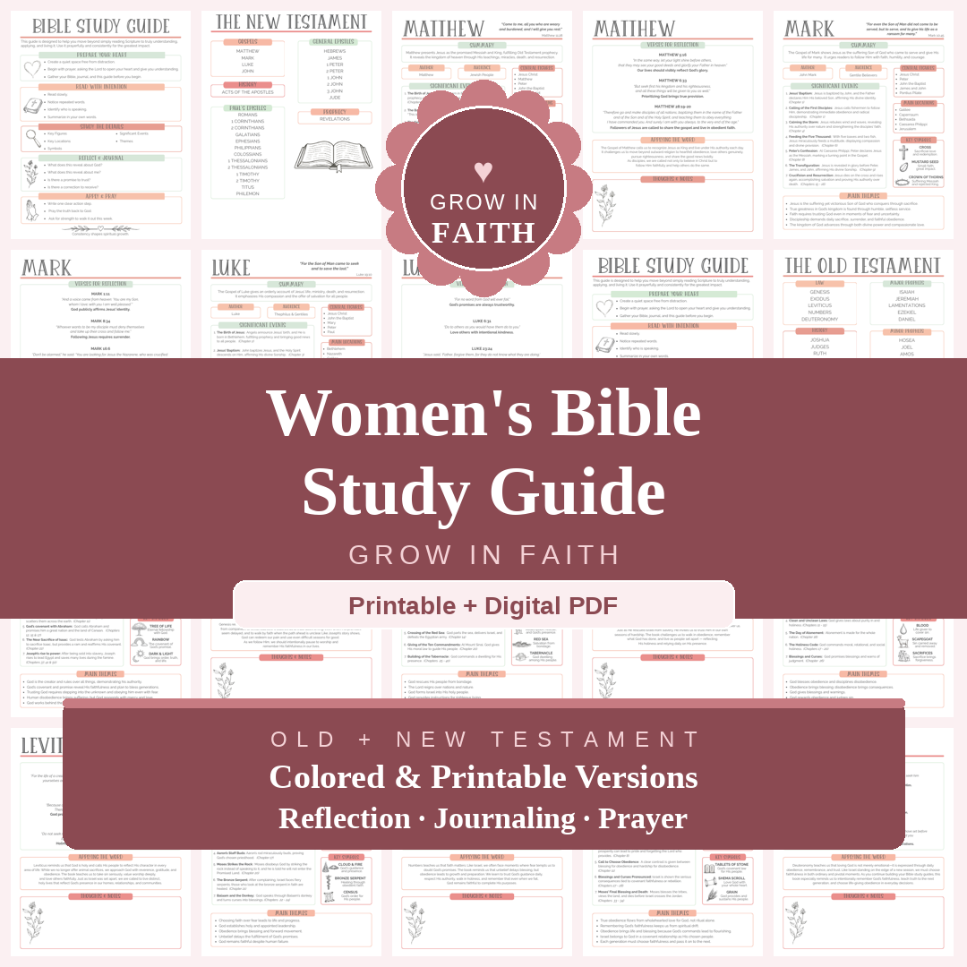 Women's Bible Study Guide — Grow in Faith (Printable + Digital PDF)